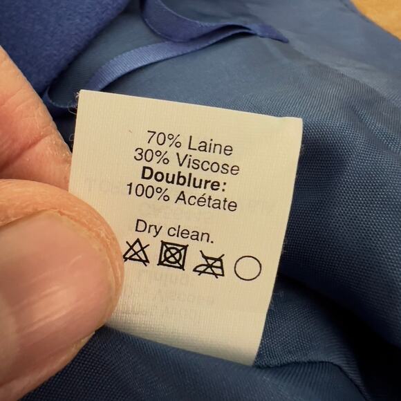 J Crew Factory The Pencil Skirt 0 Above Knee Wool Blend Slit Royal Blue Lined - Picture 12 of 13